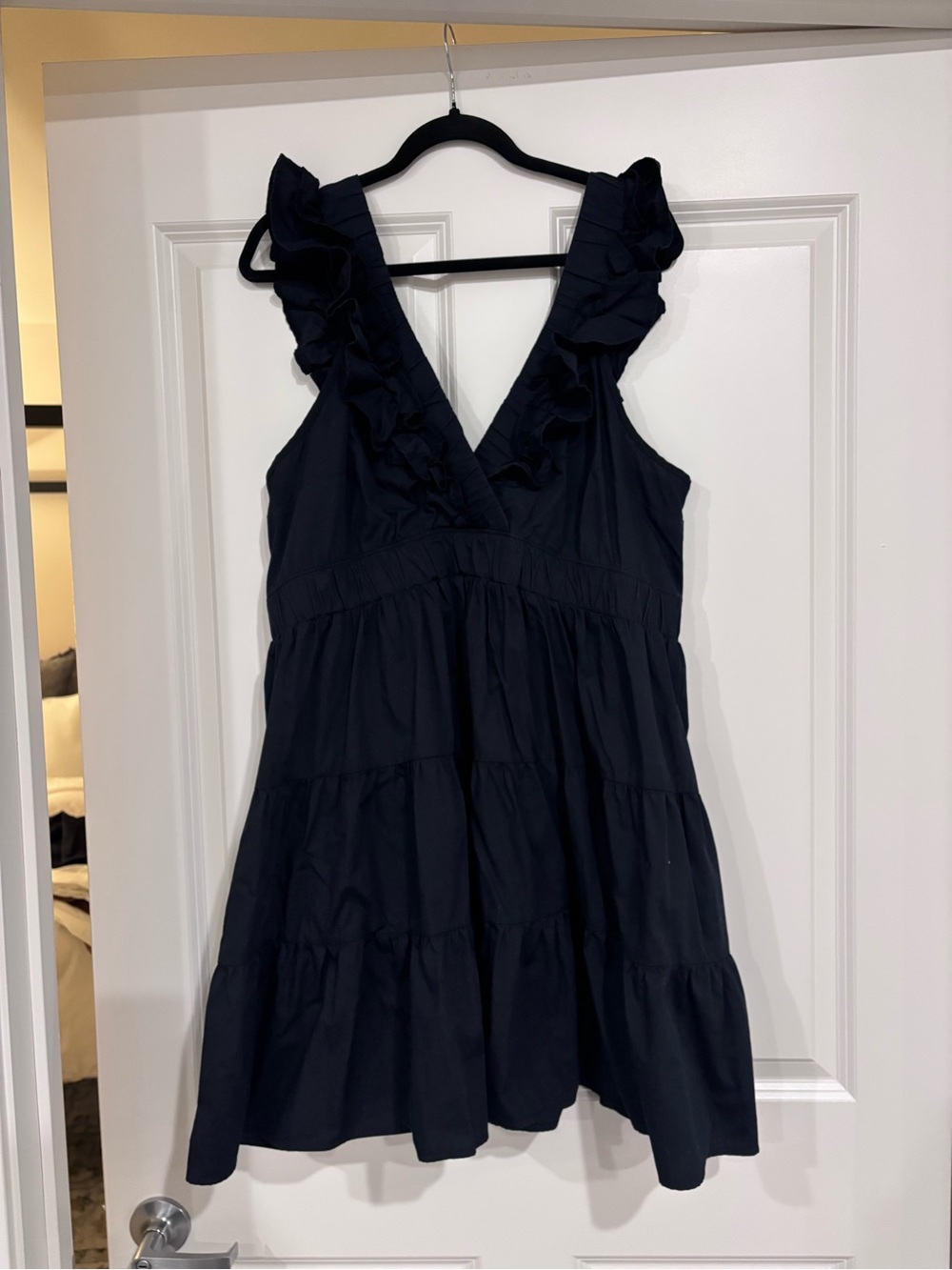 Abercrombie & Fitch Ruffle V-Neck Tiered Mini Dress